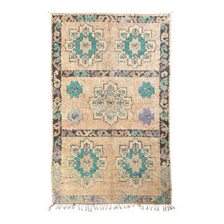1980s Mid-Century Moroccan Moroccan Boujad Wool Rug For Sale
