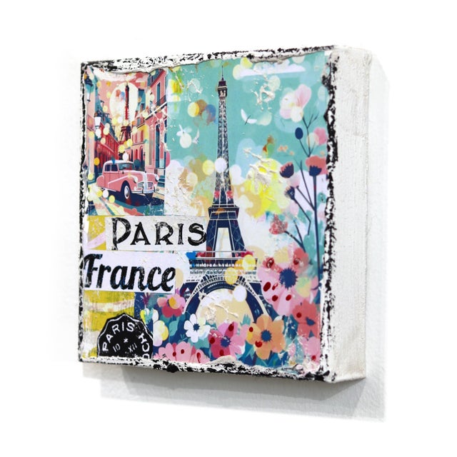 Contemporary Paris Bokeh - Original Post-Pop Mixed Media Painting on Canvas by Marion Duschletta For Sale - Image 3 of 9