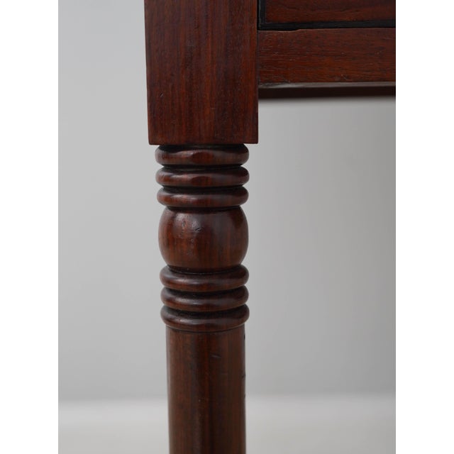 Antique 19th Century 2 Drawer Mahogany Sheraton Server Desk For Sale - Image 11 of 18