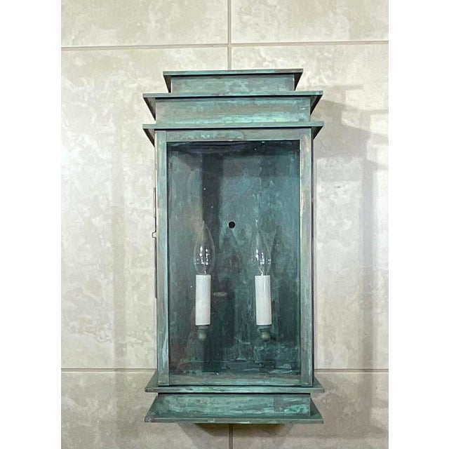 Metal Exquisite Single Brass Wall Lantern For Sale - Image 7 of 14