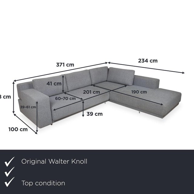 The Walter Knoll Big Blue corner sofa is a true champion of spaciousness and architectural clarity. Upholstered in an...