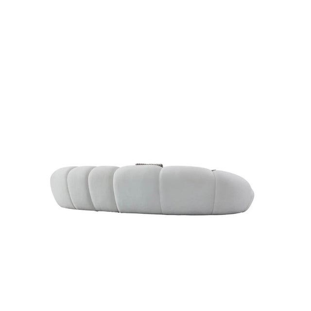 2020s Mi-24209 Big Cloud 141" Oversized Curved Boucle Sectional Sofa - Soft Fur White For Sale - Image 5 of 8