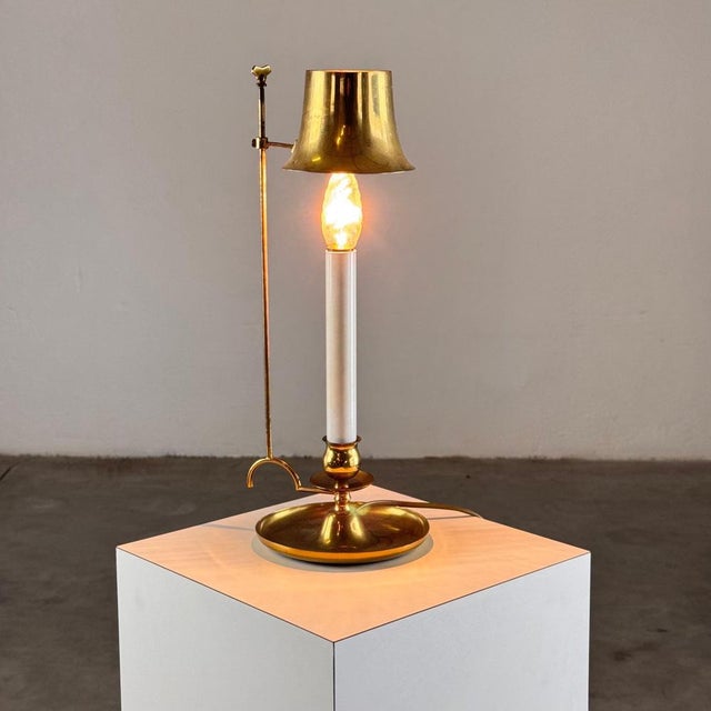 Brass Bouillotte Table Lamp with Adjustable Shade, Italy, 1940s For Sale - Image 15 of 17