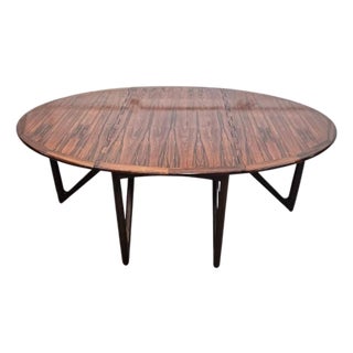 Rare 1960s Danish Rosewood Drop-Leaf Dining Table by Niels Koefoed For Sale