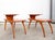 Nice mid century modern pair of Heywood Wakefield step side table pair in Champagne. Both tables cosmetically look nice...