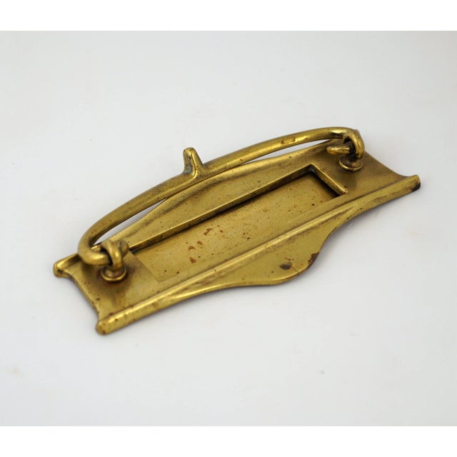 Victorian 19th Century English Victorian Brass Door Knocker and Mail Slot For Sale - Image 3 of 3