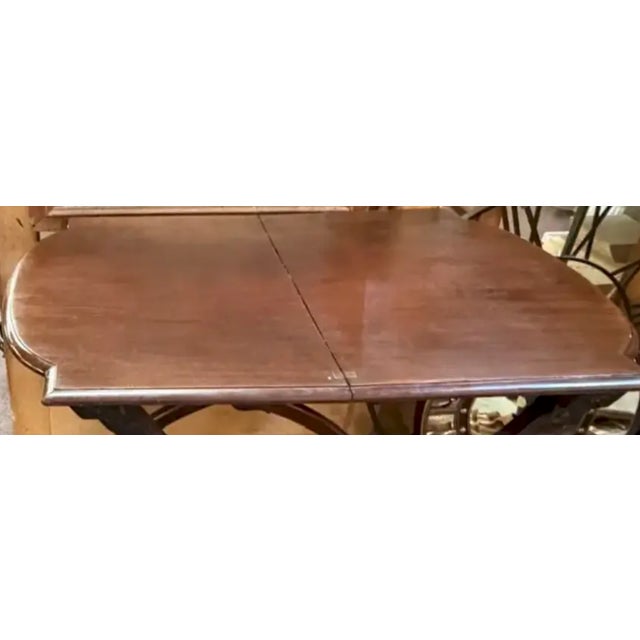Brown Antique English Campaign Table With Folding Mechanism, For Sale - Image 8 of 10