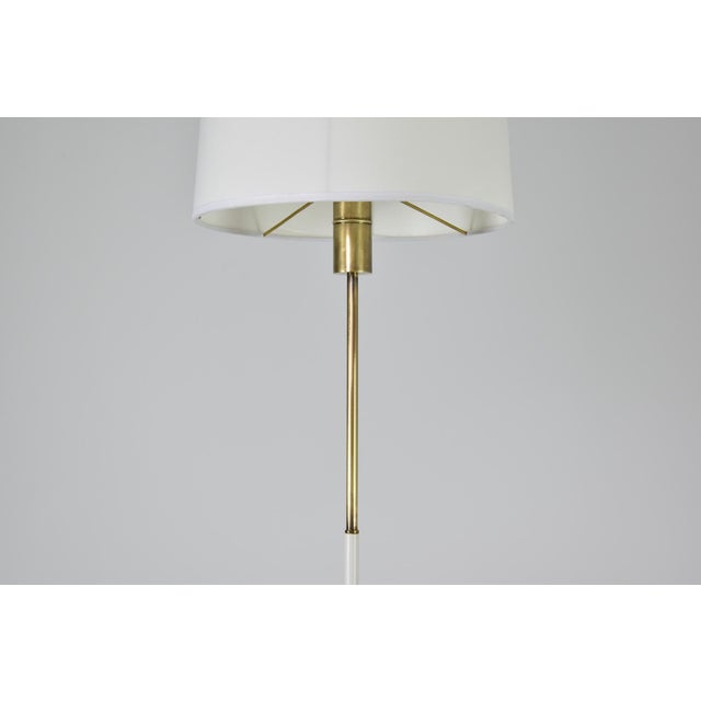 1950s Italian Brass and White Metal Tripod Floor Lamp in the Style of Stilnovo, 1950s For Sale - Image 5 of 9