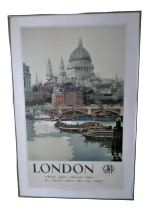 Late 20th Century London Travel Poster, Framed