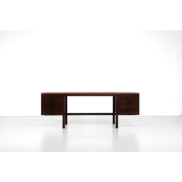 Canaan Desk in Wood and Leather by Marcel Breuer for Gavina, Italy, 1950s For Sale - Image 11 of 18