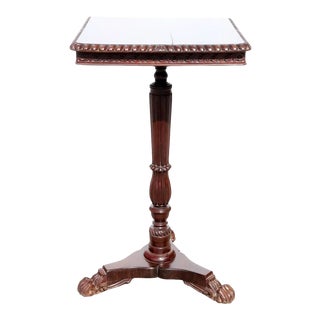 Anglo Indian William IV Rosewood Square Pedestal Side Tilt-Top Table For Sale