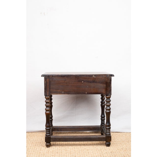 Wood Antique Spanish Revival Style Side Table For Sale - Image 7 of 9