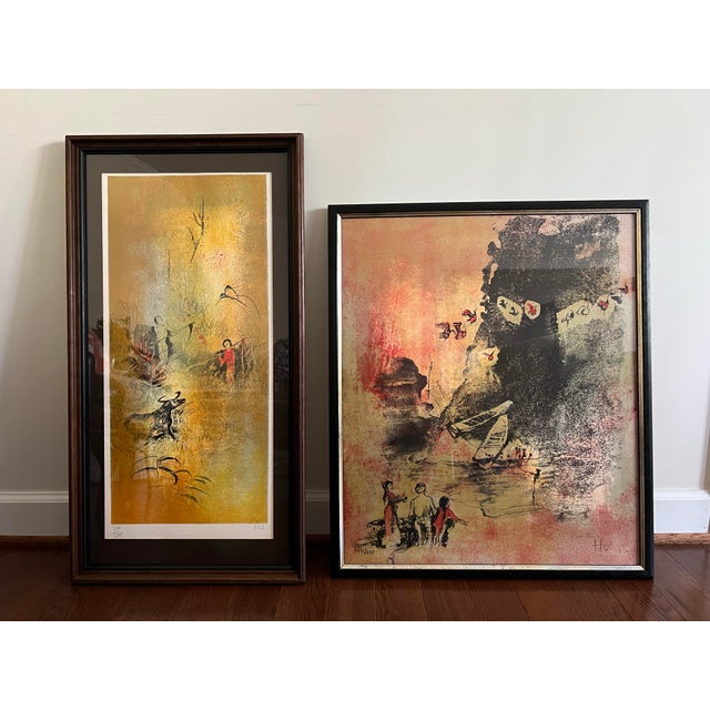 1970s Hoi LeBaDang Signed and Numbered C1974 Limited Lithograph “The Garden” No. 334/375, Framed For Sale - Image 12 of 12