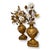Antique Pair of Italian Decorative Gilt Middle Pots with applications of Metal Painted Flowers . These Great Pots can be...