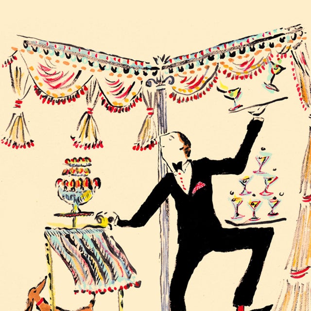 Contemporary Dog on the Martini Cart Original Contemporary Figurative Print by Pauline De Roussy De Sales For Sale - Image 3 of 6