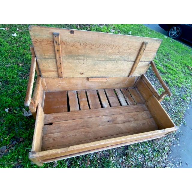 Antique Mennonite Bench, Pine For Sale In Los Angeles - Image 6 of 8