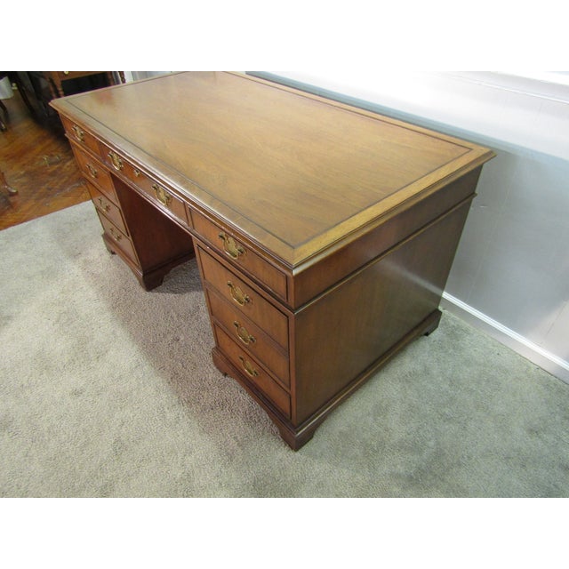 Traditional Kittinger Solid Mahogany Executives Desk For Sale - Image 3 of 10