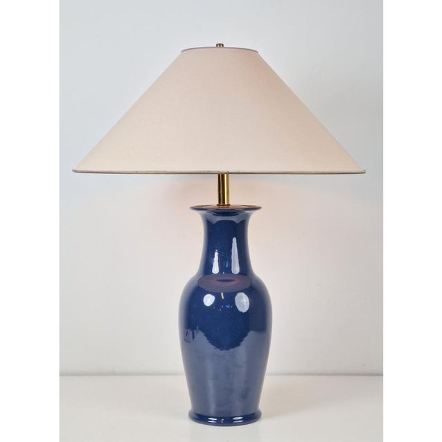 Vintage Jar Table Lamp in Ceramic and Brass, 1970 For Sale - Image 9 of 9