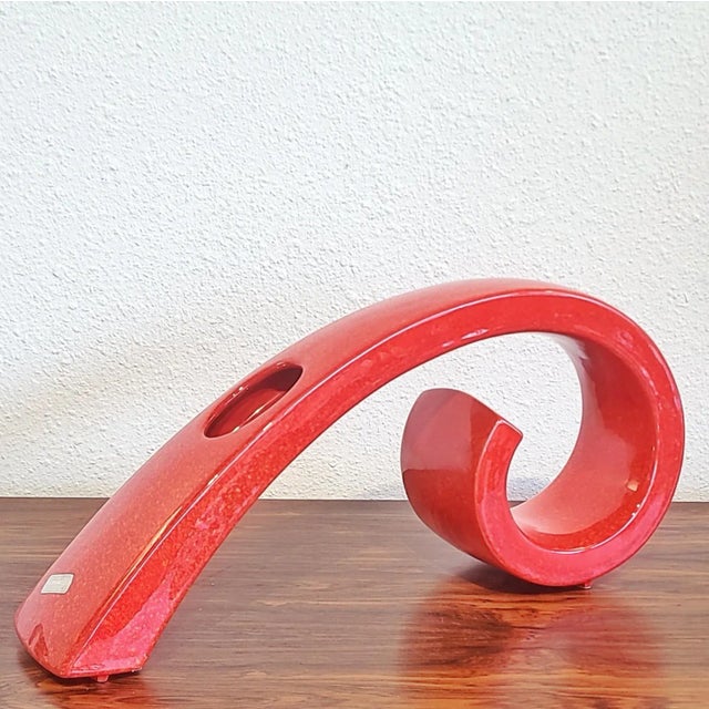 Mid-Century Modern Roberto Rigon Loop-Form Ikebana Vase for Bertoncello For Sale - Image 3 of 7