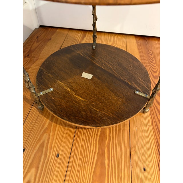 Maison Bagues Two Tier Walnut Dore Faux Bois Side Table For Sale - Image 9 of 10