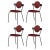 Wood Upholstered Planet Chair by Jean-Baptiste Souletie, Set of 4 For Sale - Image 7 of 7