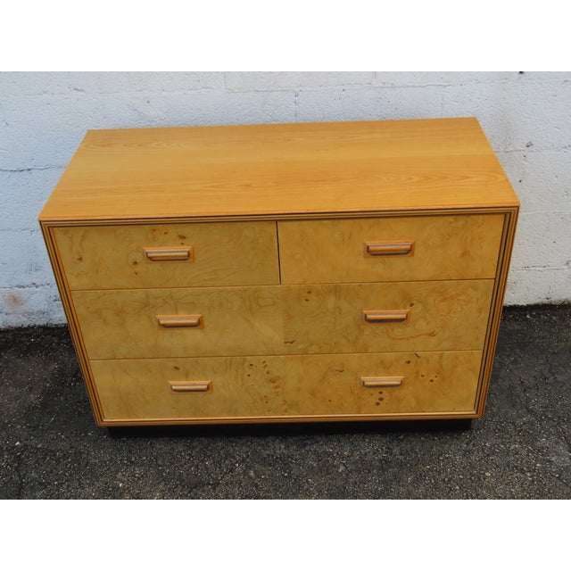Mid-Century Modern Henredon Scene Two Mid Century Modern Burlwood Inlay Dresser 6345 For Sale - Image 3 of 18