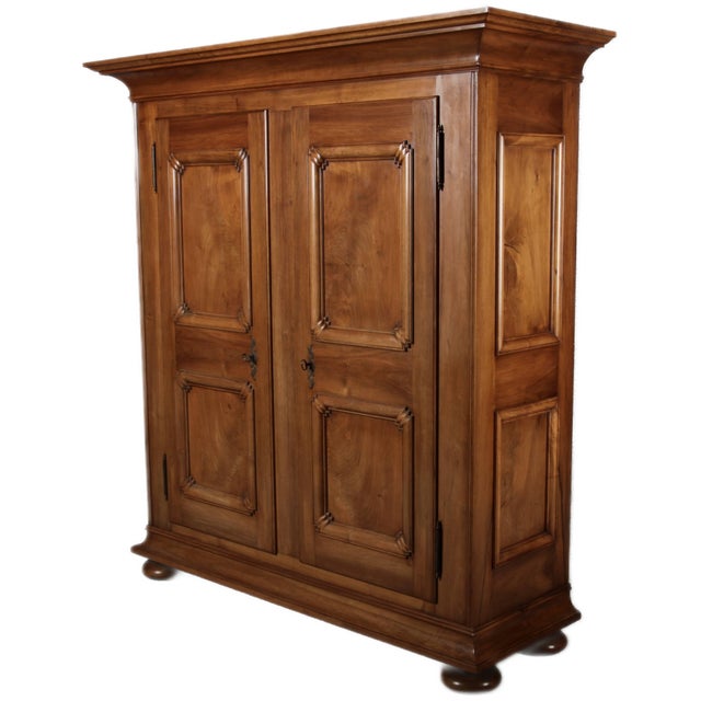 Baroque Antique Biedermeier Cabinet in Walnut, 1800 For Sale - Image 3 of 18