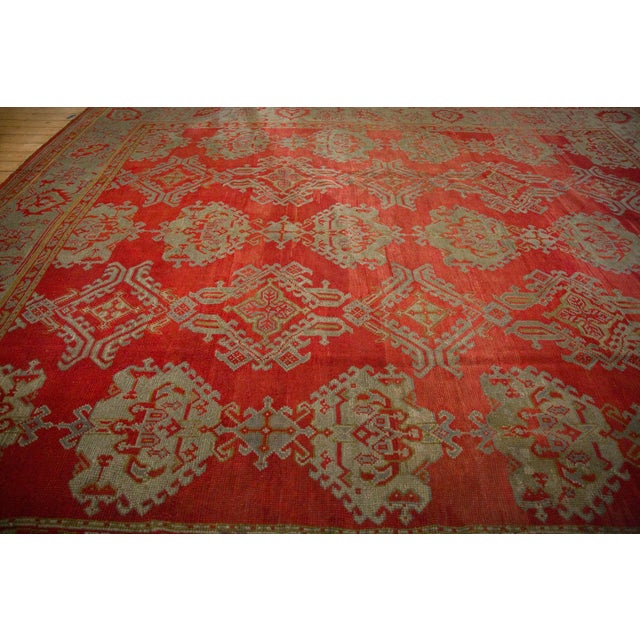 1920s Vintage Turkish Oushak Shadow Medallion Wool Carpet For Sale - Image 12 of 18