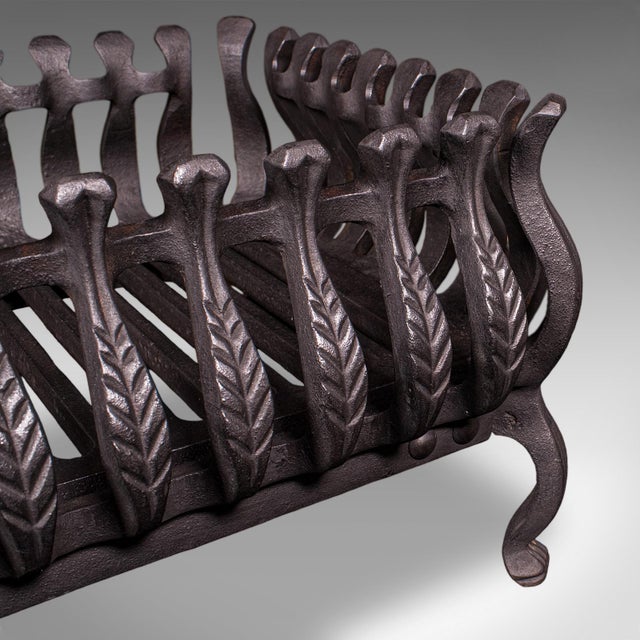 Antique Fire Basket, English, Cast Iron, Fireplace Grate, Edwardian, Circa 1905 For Sale - Image 9 of 10