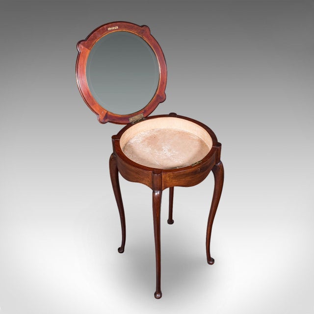 Brown Small Antique Bijouterie Table, English, Glass Display Case, Edwardian, c.1905 For Sale - Image 8 of 12