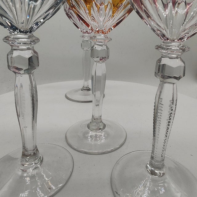 Wine Glasses in Lead Crystal attributed to Hofbauer Crystal, Baviera, Germany, 1970s, Set of 6 For Sale - Image 11 of 12