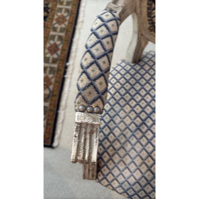 Very Rare! Pair of Louis XVI Period Painted Fauteuils With Hand Needlepoint Upholstery, France Circa 1770 For Sale - Image 10 of 13