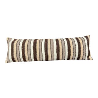Turkish Hemp Pillow Cushion Natural Beige Brown Cushion Cover 14"x45" For Sale