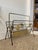 Mid-Century Modern Black Wrought Iron and Brass Toned Magazine Rack With Leaf Motif. For Sale - Image 4 of 7