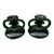 Black Milk Glass Pair of Candleholders For Sale