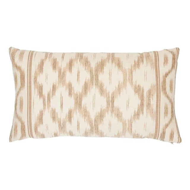 Contemporary Schumacher x Mark D. Sikes Santa Monica Ikat 22" Pillow in Neutral For Sale - Image 3 of 3