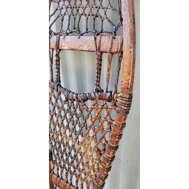 1930s Pair of Wood and Leather Snow Shoes For Sale - Image 4 of 8