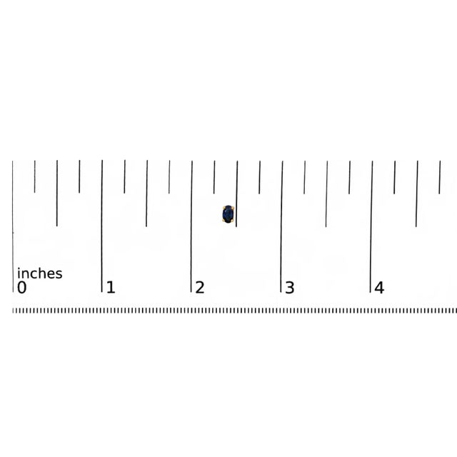 Early 21st Century 14K Yellow Gold 5x3 MM Oval Blue Sapphire Solitaire Stud Earrings For Sale - Image 5 of 5