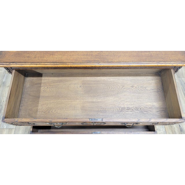 French Provincial Vintage French Provincial Louis XV Style Carved Commode Dresser Chest of Drawers For Sale - Image 3 of 12