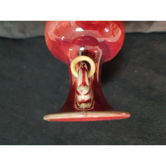 Ceramic Chinese Ceramic Vase,Jun Ware Red Glaze Porcelain Double Ears Vase For Sale - Image 7 of 13