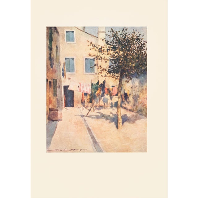 English 1912 Mortimer Menpes "A Campiello", Original Full-Color Print of Venice For Sale - Image 3 of 6