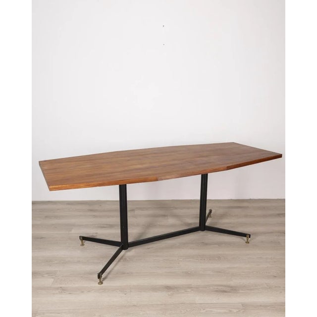 Vintage Italian Metal and Wood Table, 1960s For Sale - Image 12 of 12