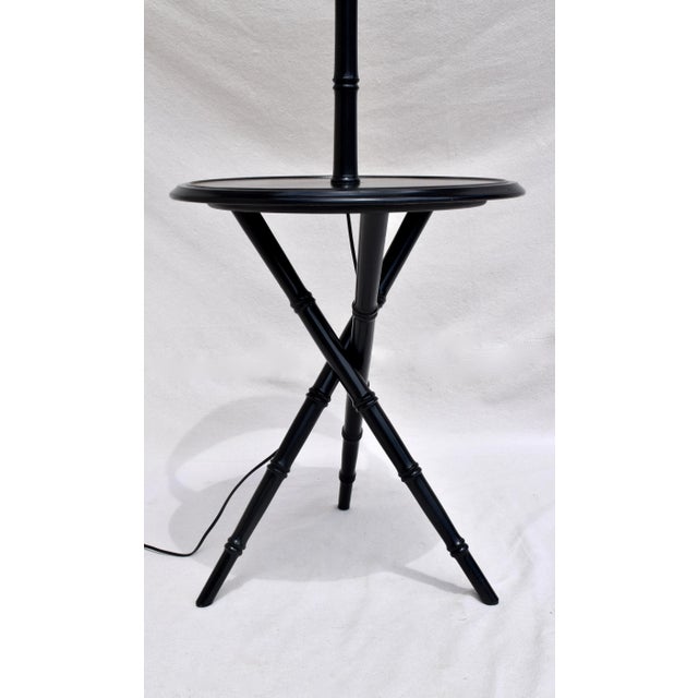 Chinoiserie Faux Bamboo Chinoiserie End Table Floor Lamp For Sale - Image 3 of 6
