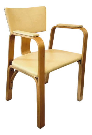 Classic MCM Bentwood Armchair With Original "Crosspatch" Cloth by Thonet Brothers 1940