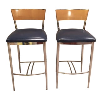 Loewenstein Modern Bar Stools - A Pair For Sale