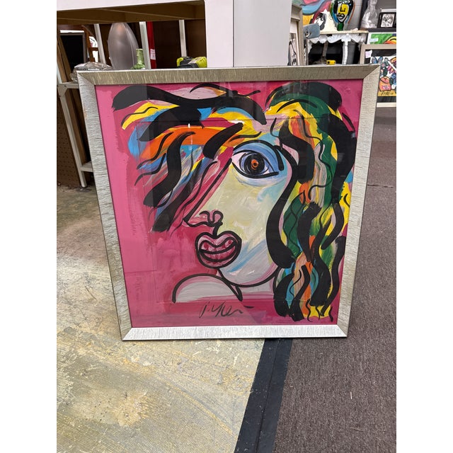 Abstract 1970s Peter Keil Abstract Painting “Mick Jagger” For Sale - Image 3 of 6