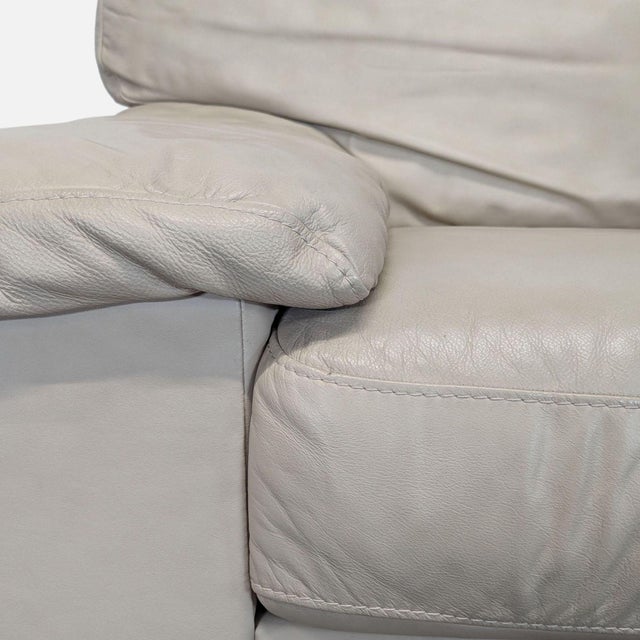 Animal Skin Italsofa Beige Leather Lounge Armchair – Comfortable and Stylish For Sale - Image 7 of 9