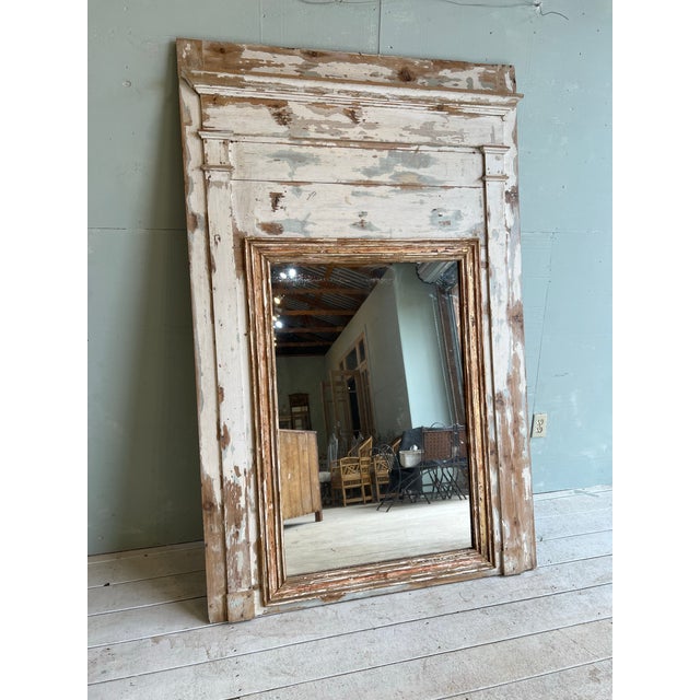 Beautiful 19th century French painted true mirror with gold accents. This gorgeous piece is classic and design and works...