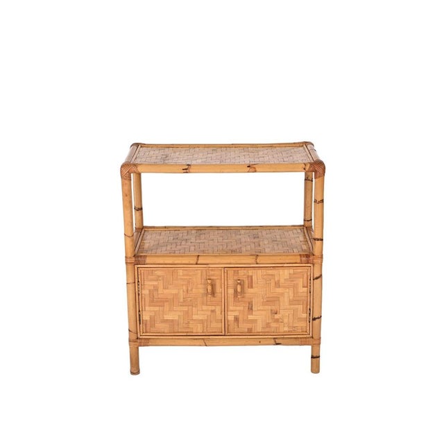 Mid-Century Storage Cabinet in Woven Rattan and Bamboo, Italy, 1970s For Sale - Image 11 of 17