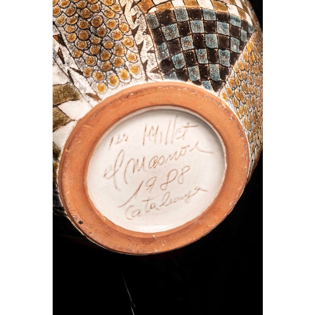 Ceramic Vase by Manuel Millet, 1988, in Very Good conditions. Designed 1980 to 1989 This piece has an attribution mark, I...